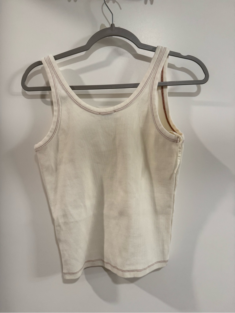 Try on Only - Sandro Cream Ribbed Lace-Up Tank - Picture 3 of 4